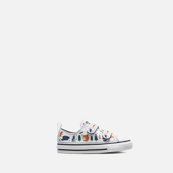 Converse Toddlers Chuck Taylor Explorer Print All Star 2V Trainers - White Midnight Navy - UK 9 Kids