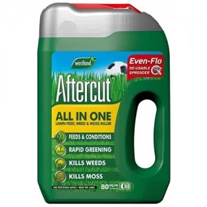 image of Westland Aftercut All In One Lawn Feed, Weed and Moss Killer Even-Flo Spreader, 80 m², 2.8 kg