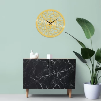 Image of Metal Wall Clock 17 - Gold Gold Decorative Metal Wall Clock