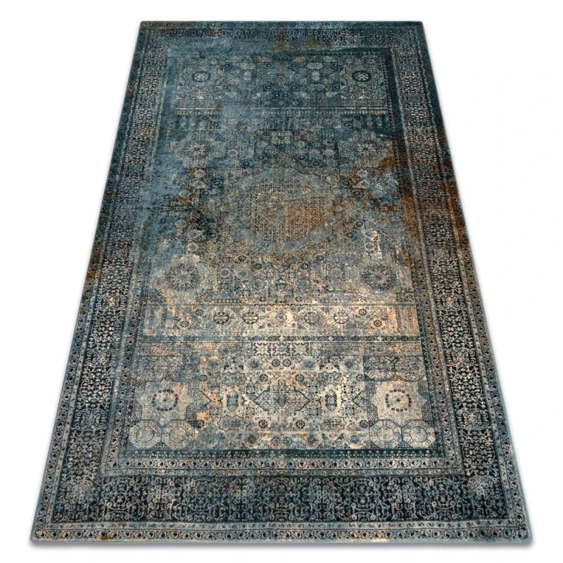 Image of RugsX Wool Omega Rug in Blue Size: 100cm x 150cm Blue Unisex 100cm x 150 cm