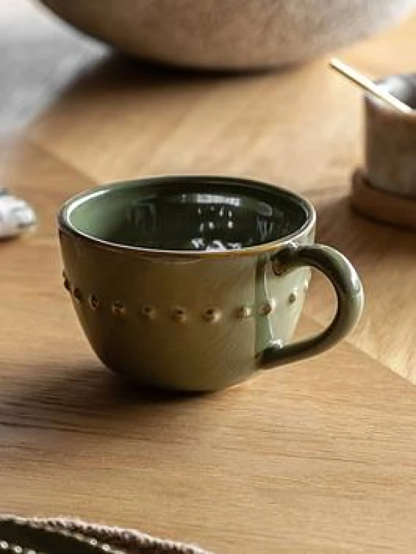 Image of SO'HOME Set of 4 Harville Beaded Mugs in Olive olive ONE SIZE