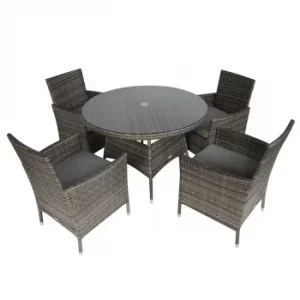 Image of Charles Bentley 4 Seater Dining Set Rattan, Grey