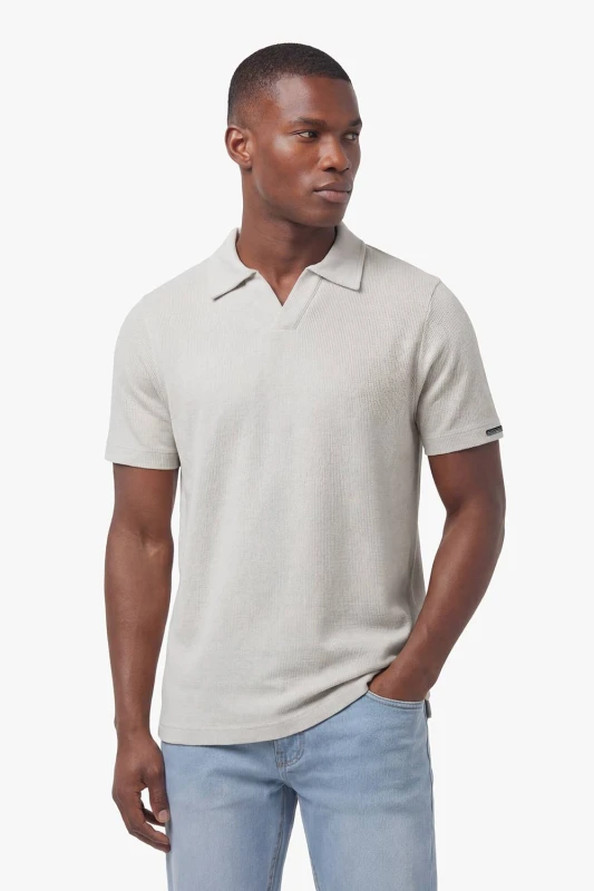 Image of Luke 1977 Mens Masaya Polo in Light Grey Size: Medium Light Grey Male M