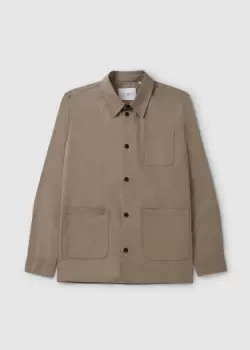 image of Les Deux Mens Jason Twill Hybrid Jacket In Desert Taupe