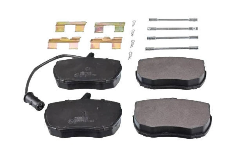 Image of Blue PRINT ADJ134215 Brake pad set Front Axle, incl. wear warning contact, with fastening material Brake Pad Set,disc brake (402)