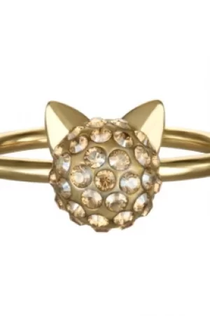 Image of Ladies Karl Lagerfeld Gold Plated Choupette Ring size P/Q 5378073