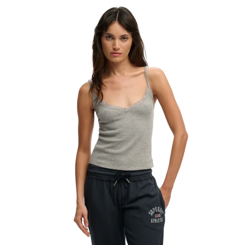 Image of Superdry Womens V-neck tank top Superdry Athletic Essentials Gris Female S