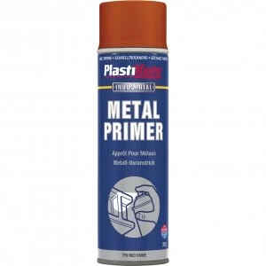 image of Plastikote Metal Primer Aerosol Spray Paint Red 400ml