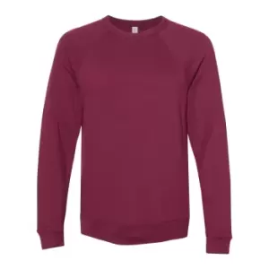 image of Bella + Canvas Unisex Adult Fleece Raglan Sweatshirt (XL) (Maroon)