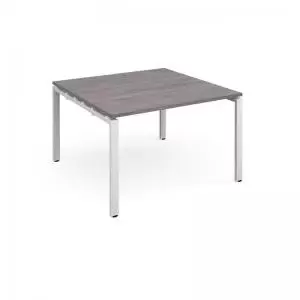 Image of Adapt square boardroom table 1200mm x 1200mm - white frame and grey