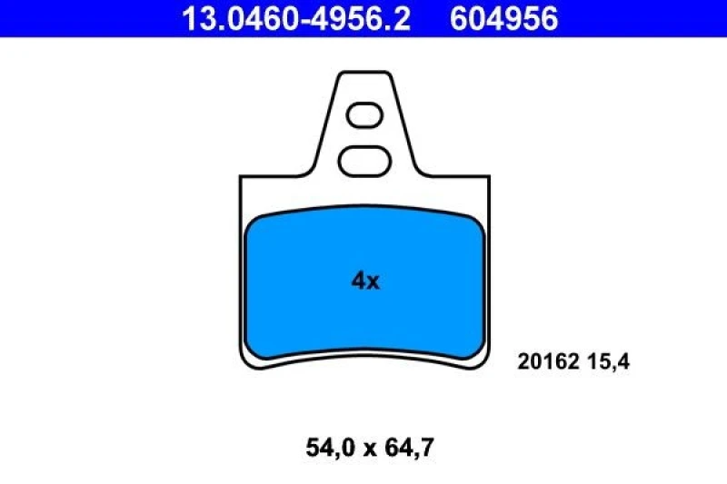 Image of ATE 13.0460-4956.2 Brake pad set excl. wear warning contact Brake Pad Set,disc brake (402)