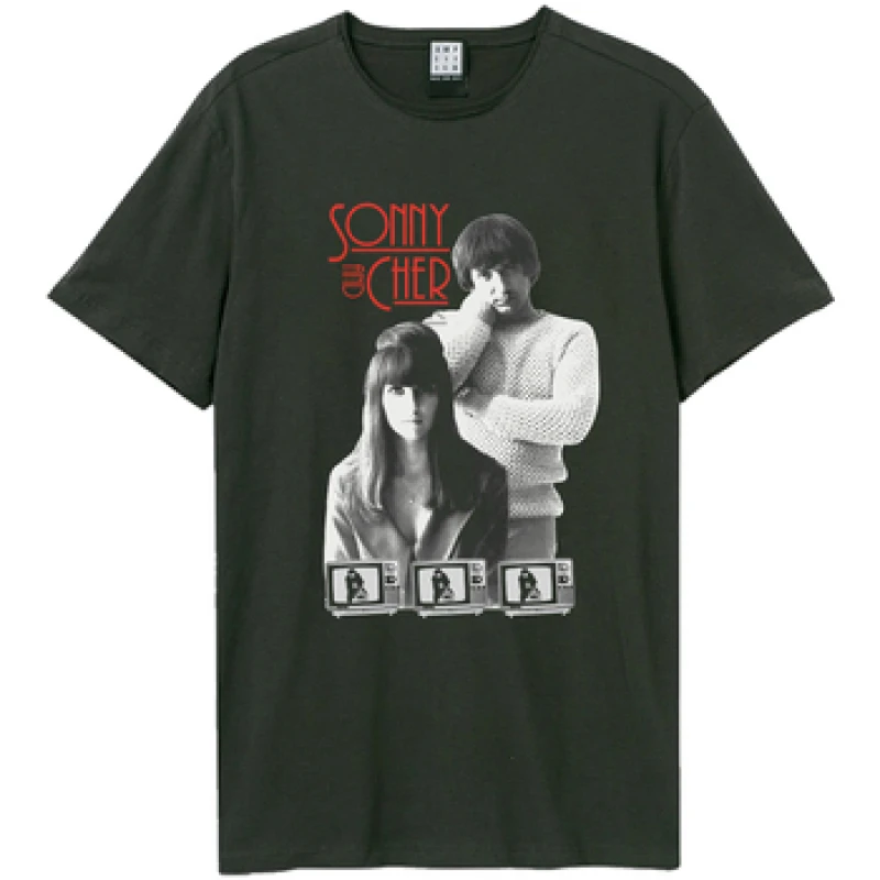 Image of Amplified Amplified Men Mod TV Heritage Sonny And Cher T-Shirt in Charcoal Size: X-Small Charcoal XS Male 5063806007883