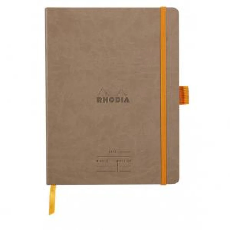 Image of Clairefontaine Rhodiarama Italian Leatherette Meeting Book Ruled 160 Pages A5+ Brown 117784C