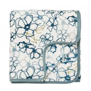 image of Helena Springfield Blue Polyester 'Neroli' Fleece Throw - Fleece Throw