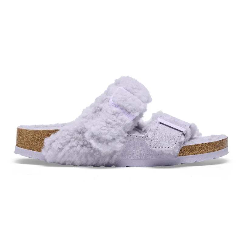 Image of Birkenstock Womens sandals Birkenstock Arizona Teddy Split Violet Female 41 Etroit