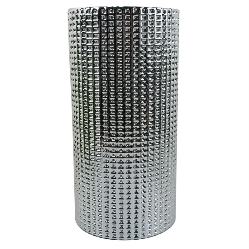 Image of Leaf 30cm Silver Dot Glass Vase Designer Large Silver unisex