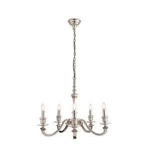 Image of 5 Light Multi Arm Pendant Polished Cast Aluminium, E14