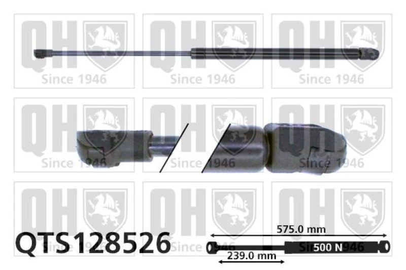 Image of QUINTON HAZELL Tailgate strut QUINTON HAZELL QTS128526
