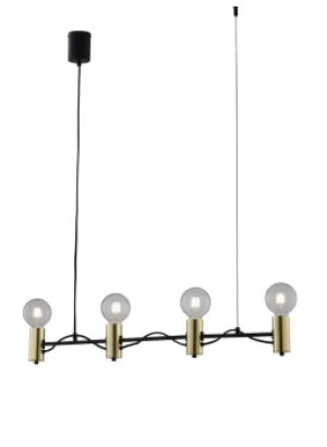 image of Axon Bar Ceiling Pendant, Black, Gold, E27