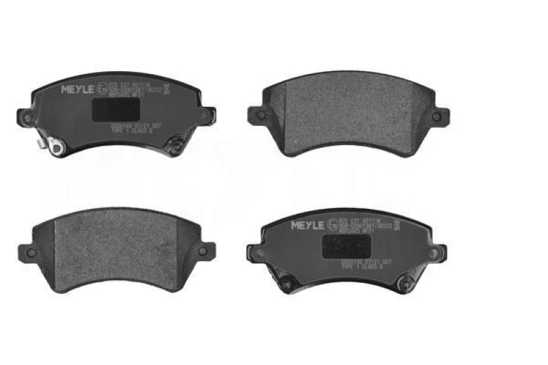 Image of MEYLE 025 237 6617/W Brake pad set Front Axle, with acoustic wear warning, Original Quality, with anti-squeak plate Brake Pad Set,disc brake (402)