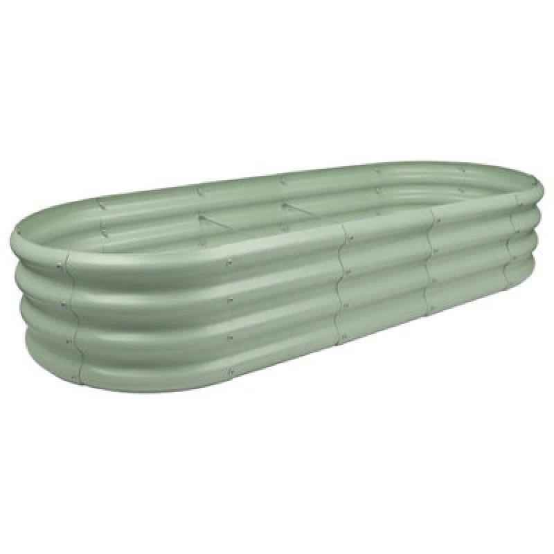 Image of Harbour Housewares Rounded Galvanised Steel Outdoor Raised Garden Bed Planter Large - 180Cm X 90Cm - Green