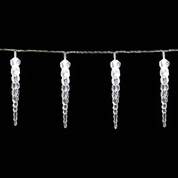Image of Fair Lights LED Icicile Christmas Decoration Indoor & Outdoor Lighting 80 Eiszapfen weiß (de) - Monzana