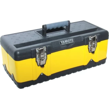 image of Yellow Plastic Toolbox + Tote Tray - 470MM X 238MM X 178MM