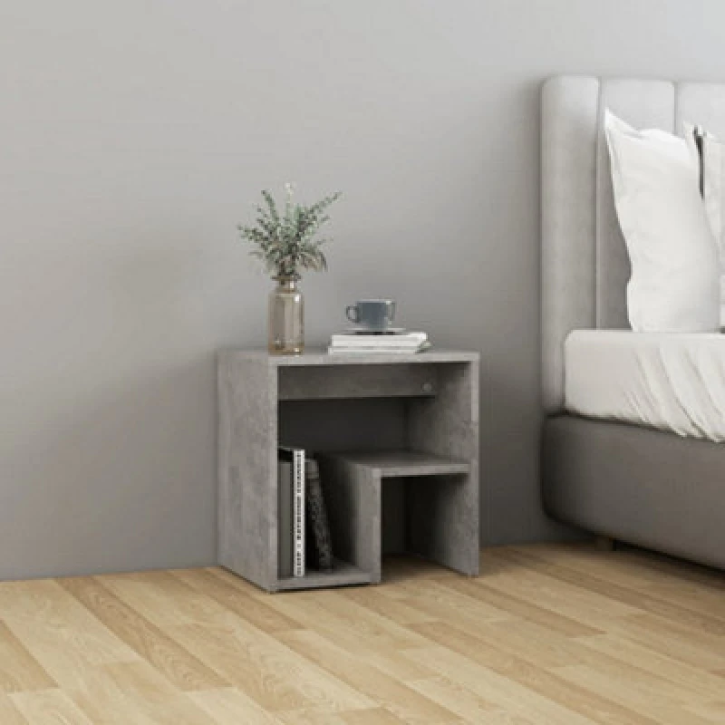 Image of VIDAXL Bed Cabinet Concrete Grey 40x30x40cm Engineered Wood vidaXL 8720286558423