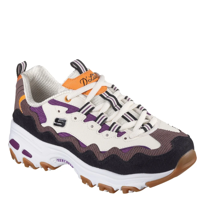 Image of Skechers Womens D Lites Classic Low-Top Trainers Natural/Multi female 2 (35)