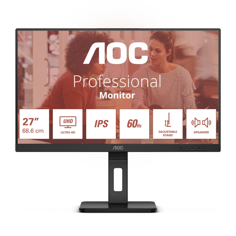 Image of AOC AOC E3 U27E3UF computer monitor 68.6cm (27") 3840 x 2160 pixels 4K Ultra HD LED Black U27E3UF