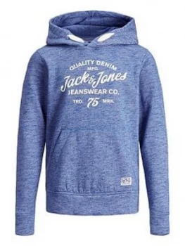 Image of Jack & Jones Junior Boys Panther Hooded Sweat Top - Nautical Blue, Nautical Blue, Size 14 Years