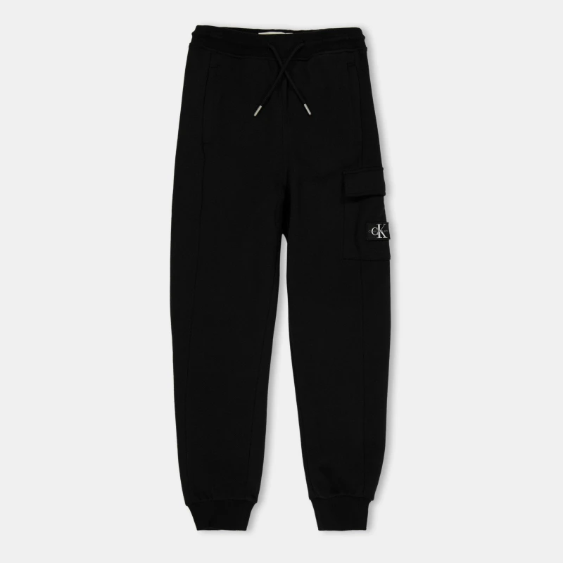 Image of Calvin Klein Jeans Kids Closed Hem Fleece Cargo Joggers CK Black BEH male 14Y