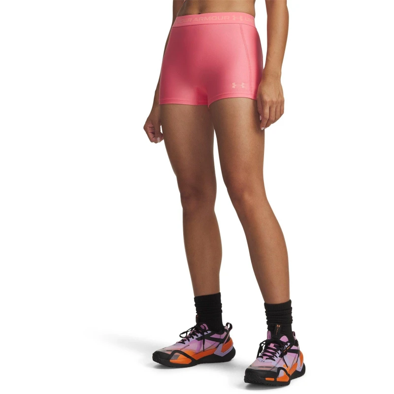 Image of Under Armour Womens Heatgear Performance Gym Shorts Pink/Posh Pink female 8 (XS)