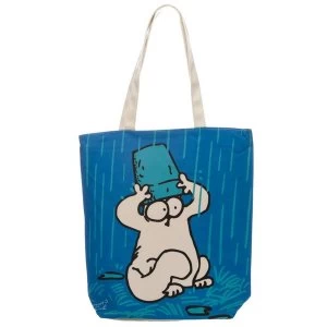 Image of New Blue Simons Cat Cotton Bag with Zip and Lining