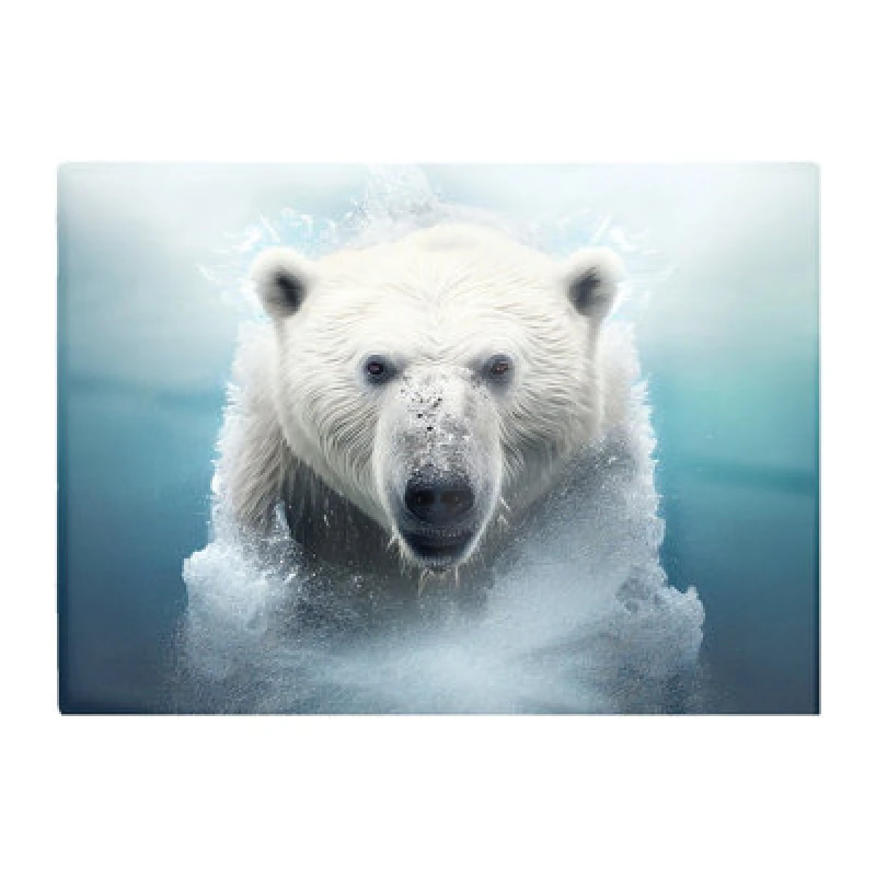 Image of Warren Reed Designer Polar Bear Splashart Glass Chopping Board