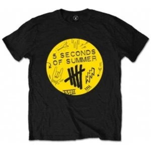 Image of 5 Seconds of Summer Scribble Logo Mens Black T-Shirt Small