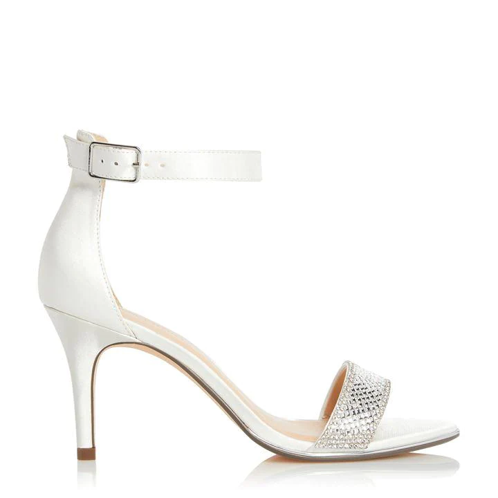 image of Roland Cartier Ivory 'Moriah' Stiletto Heel Ankle Strap Sandals - 3