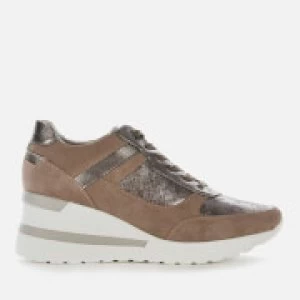 Image of Dune Womens Elouera Wedged Trainers - Taupe - UK 8