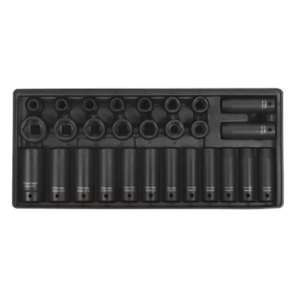 Image of Sealey TBT24 Tool Tray Impact Socket Set 28pc 1/2Sq Drive - Metric