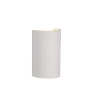 image of Gipsy Modern Half Pipe Plaster Wall Light - 1xG9 - White