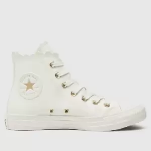 image of Converse all star hi trainers in white & gold