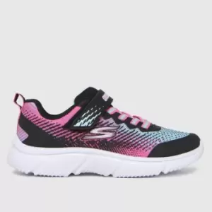 image of SKECHERS Black & Pink Go Run 650 Girls Junior Trainers