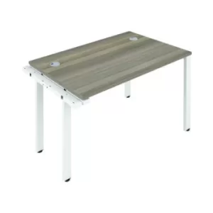 Image of Jemini 1 Person Extension Bench Desk 1200x800x730mm Grey Oak/White KF808558