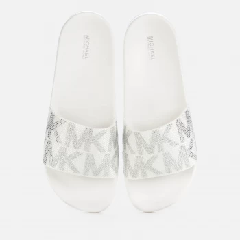 image of Michael Kors Womens Gilmore Slide Sandals - Optic White - UK 3