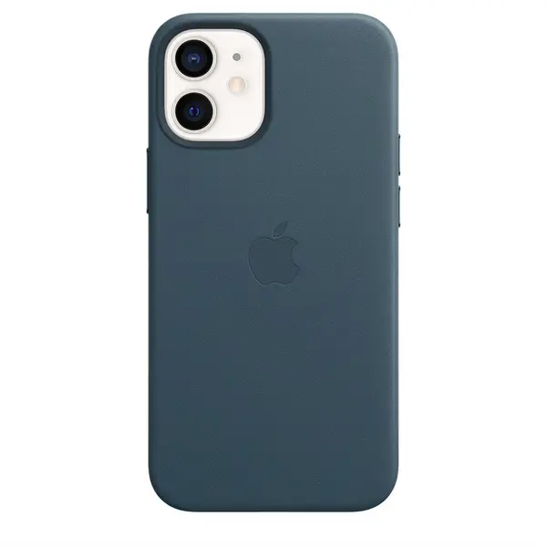 Image of Apple iPhone 12 Mini Leather Case with MagSafe Baltic Blue MHK83ZM/A