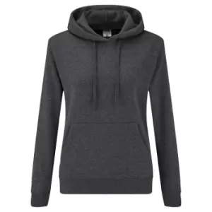 image of Fruit Of The Loom Ladies Lady Fit Hooded Sweatshirt / Hoodie (M) (Dark Heather)