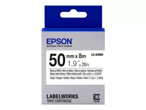 Image of Epson LK-9WBN Black on White Labelling Tape 50mm x 8m