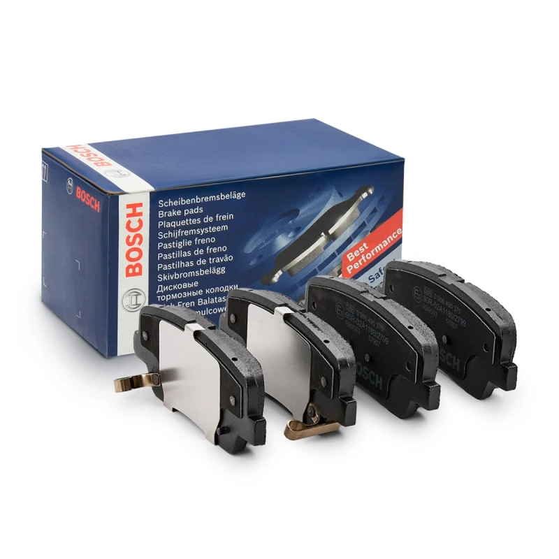 Image of Bosch 0 986 495 370 Brake pad set with acoustic wear warning, with anti-squeak plate Low-Metallic Brake Pad Set,disc brake (402)