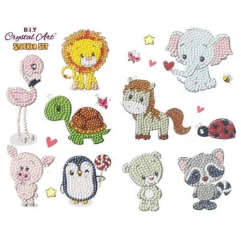 Image of Crystal Art Sticker Set Animal Antics 21cm x 27cm