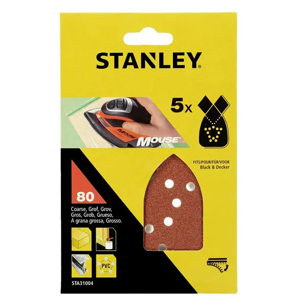 image of Stanley Mouse Sanding Sheets - 80G - STA31004-XJ